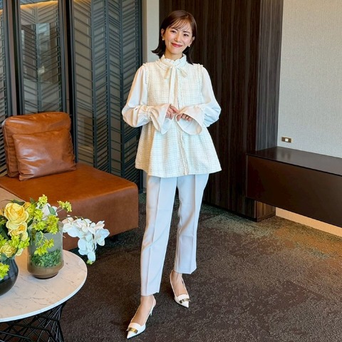 レディース【高身長】　細見え美人裾スリットテーパードパンツ（Kana×RagOut）