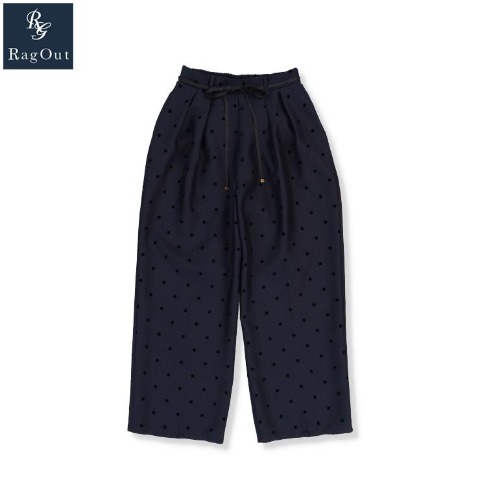 レディース　フロッキードット使いワイドパンツ（RagOut）