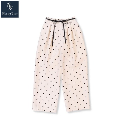 レディース　フロッキードット使いワイドパンツ（RagOut）