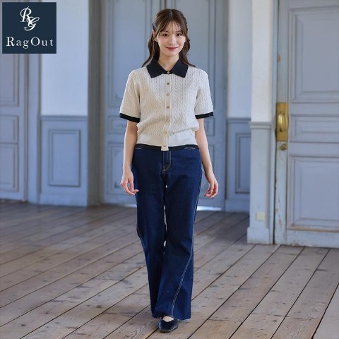 レディース　デニムフレアパンツ（RagOut）