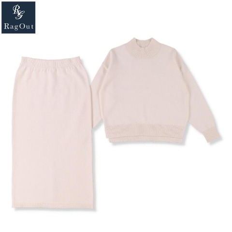 レディース　ニットプルオーバー+スカートセット（RagOut）