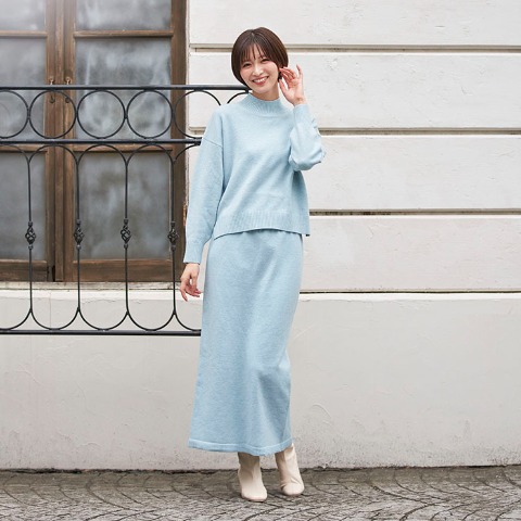 レディース　ニットプルオーバー+スカートセット（RagOut）