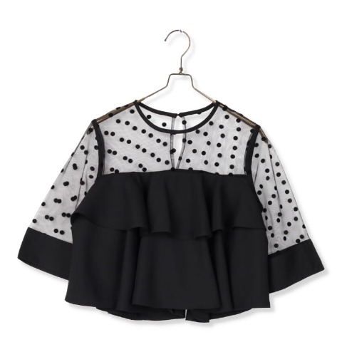 レディース　ドットチュールブラウス+パンツセット（RagOut）