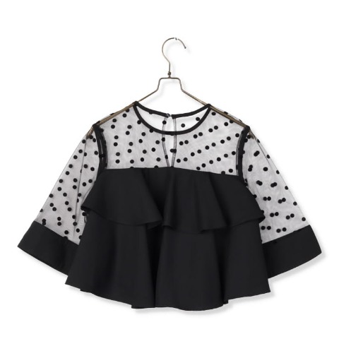 レディース　ドットチュールブラウス+パンツセット（RagOut）