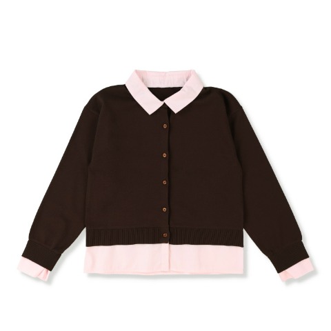 レディース　襟付ニットカーディガン＋スカートセット（RagOut）