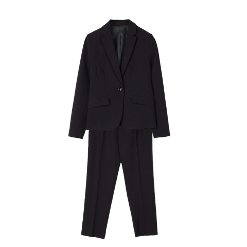 レディース【M～LL】　ジャケット+テーパードパンツセット（RagOut）