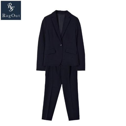 レディース【M～LL】　ジャケット+テーパードパンツセット（RagOut）