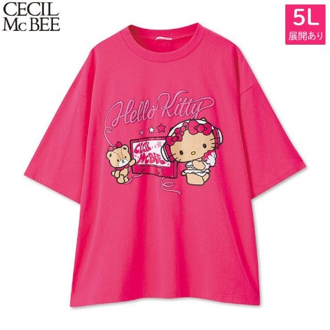 レディース【大きいサイズ】　Tシャツ（CECIL McBEE×Hello Kitty）