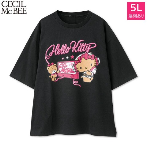 レディース【大きいサイズ】　Tシャツ（CECIL McBEE×Hello Kitty）