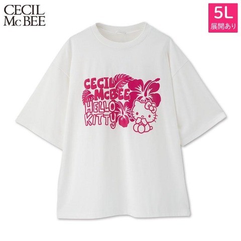 レディース【大きいサイズ】　Tシャツ（CECIL McBEE×Hello Kitty）