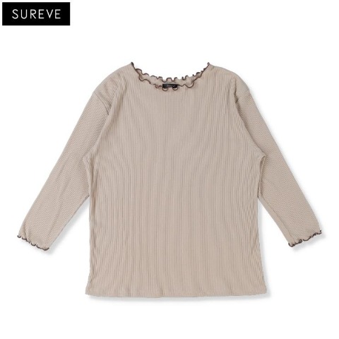 レディース　7分袖リブプルオーバー（SUREVE）