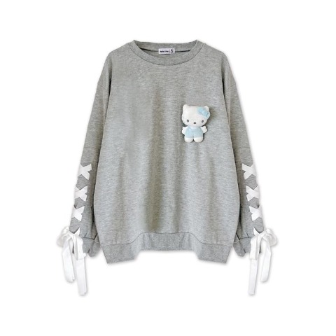 レディース　マスコット付リボン使いプルオーバー（ハローキティ）