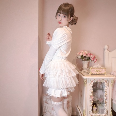 レディース　フリルTシャツ（まゆろん×majoretty）