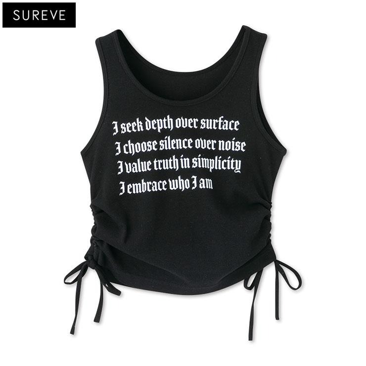 SUREVE Shoko カップ付タンクトップ　ブラック、グレー レディース【2L・3L】 ロゴ入りタンクトップ（Shoko×SUREVE