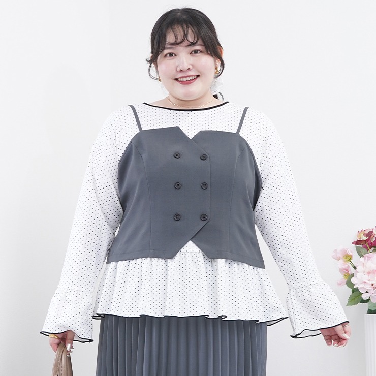 レディース【2L～4L】 ペプラムプルオーバー（RagOut×masami