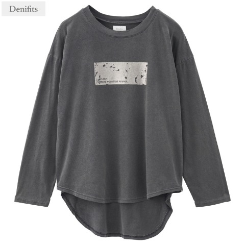 レディース【3L・4L】　ロゴピグメントTシャツ（Denifits）