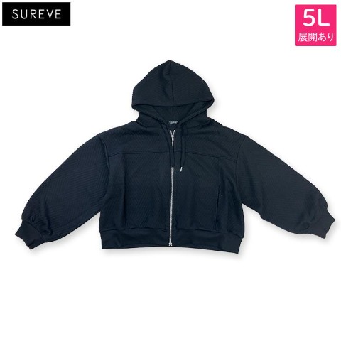 レディース【3L～5L】　ジャガードジップパーカ（SUREVE）