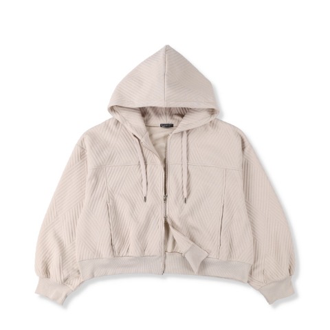 レディース【3L～5L】　ジャガードジップパーカ（SUREVE）