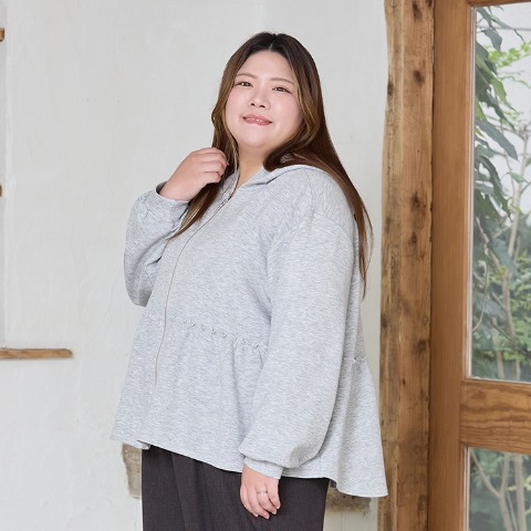 レディース　ペプラムジップパーカ（RagOut）