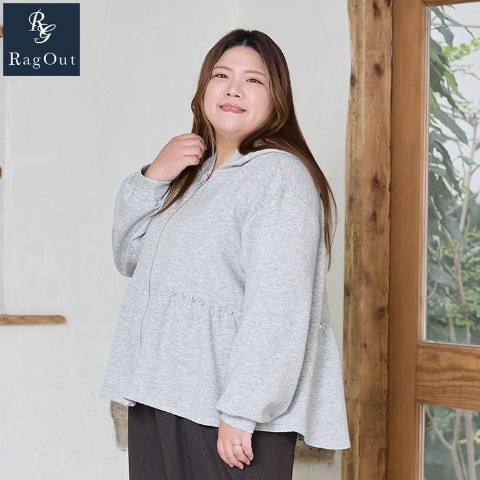 レディース　ペプラムジップパーカ（RagOut）
