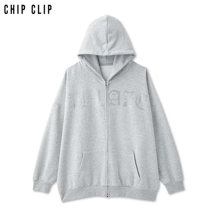 レディース【3L・4L】 ロゴ使いジップパーカ（CHIP CLIP） | アベイル