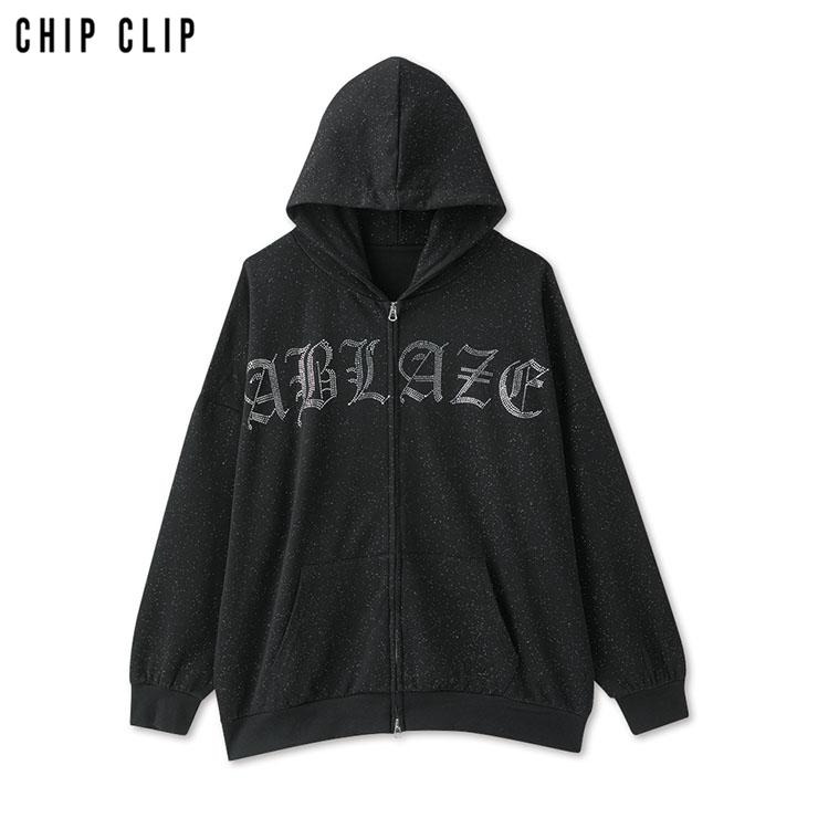 レディース【3L・4L】 ロゴ使いジップパーカ（CHIP CLIP） | アベイル