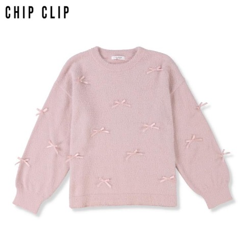 レディース　リボンニットプルオーバー（CHIP CLIP）