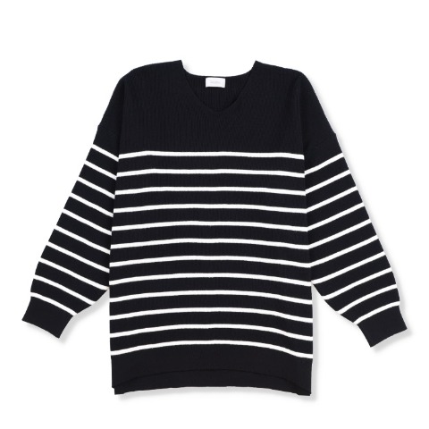 レディース　ボーダーニットプルオーバー（Denifits）