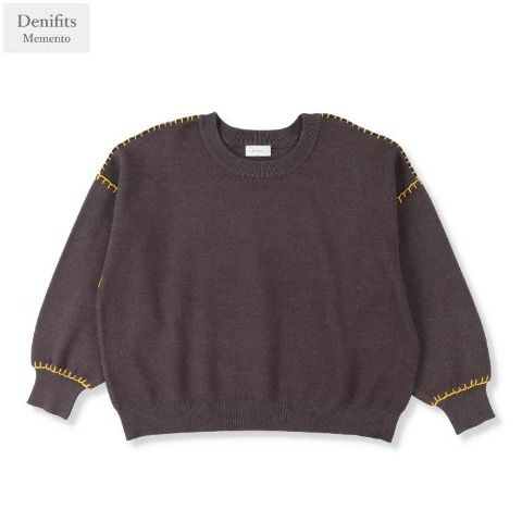 レディース　配色ステッチニットプルオーバー（Denifits）