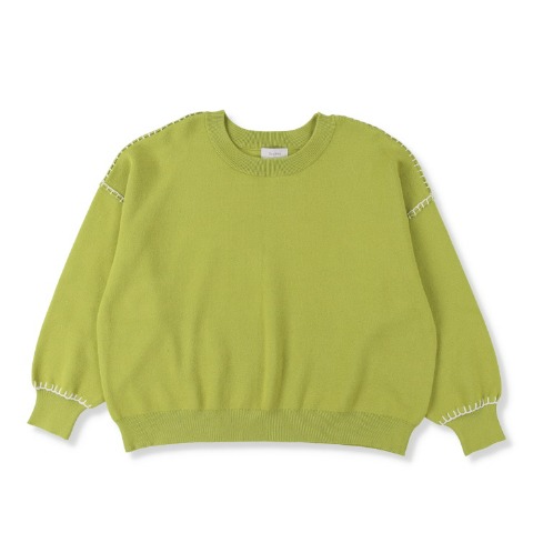 レディース　配色ステッチニットプルオーバー（Denifits）