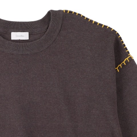 レディース　配色ステッチニットプルオーバー（Denifits）