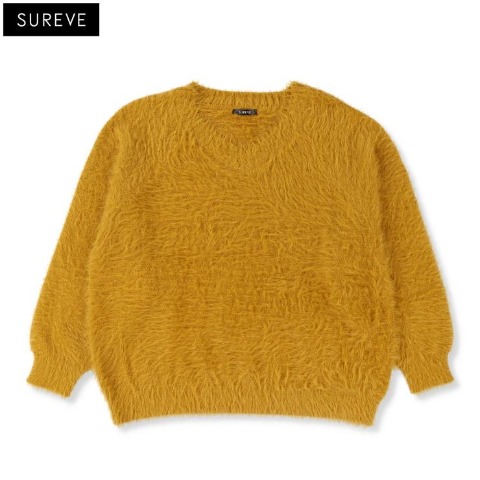 レディース　シャギーニットプルオーバー (SUREVE） マスタード 103