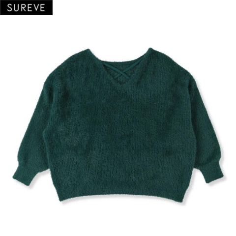 レディース　クロスネックニットプルオーバー（SUREVE）
