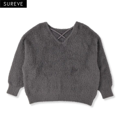 レディース　クロスネックニットプルオーバー（SUREVE）