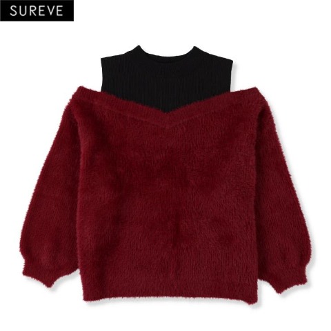 レディース　肩あきニットプルオーバー（SUREVE）
