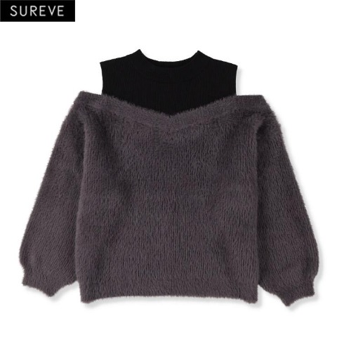 レディース　肩あきニットプルオーバー（SUREVE）
