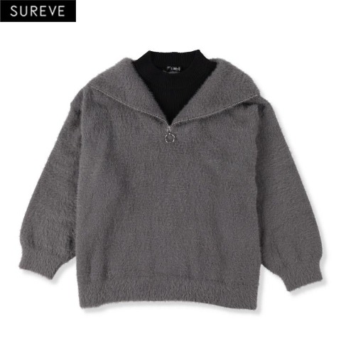 レディース　ハーフジップニットプルオーバー（SUREVE）