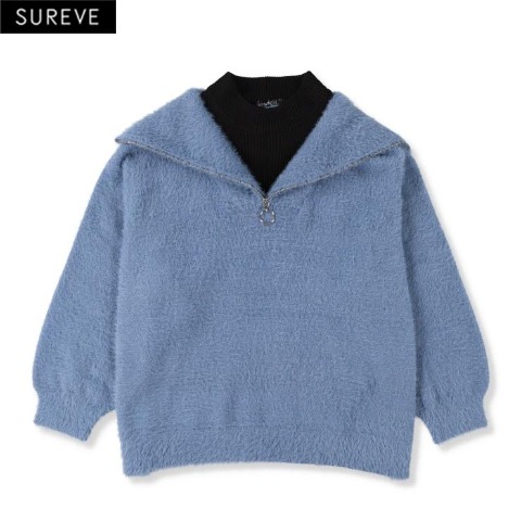 レディース　ハーフジップニットプルオーバー（SUREVE）