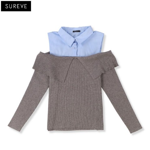 レディース　シャツドッキングニットプルオーバー（SUREVE）