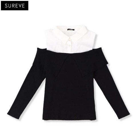 レディース　シャツドッキングニットプルオーバー（SUREVE）