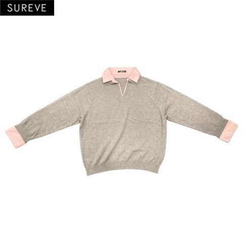レディース　襟付きニットプルオーバー（SUREVE）