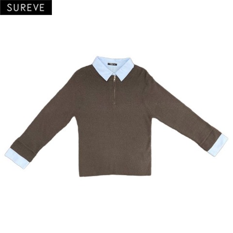 レディース　襟付きニットプルオーバー（SUREVE）