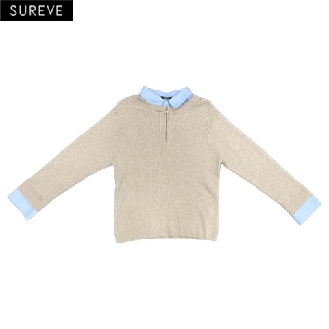 レディース　襟付きニットプルオーバー（SUREVE）