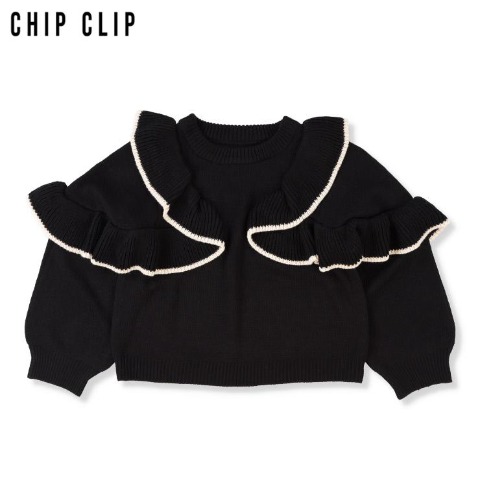 レディース　フリルニットプルオーバー（CHIP CLIP）