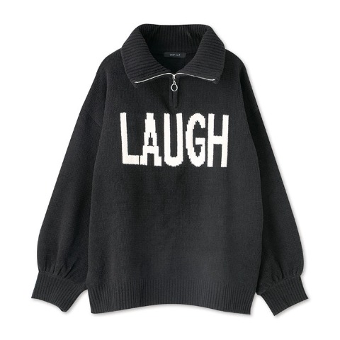 レディース【3L～5L】　ハーフジップニットプルオーバー（CHIP CLIP）