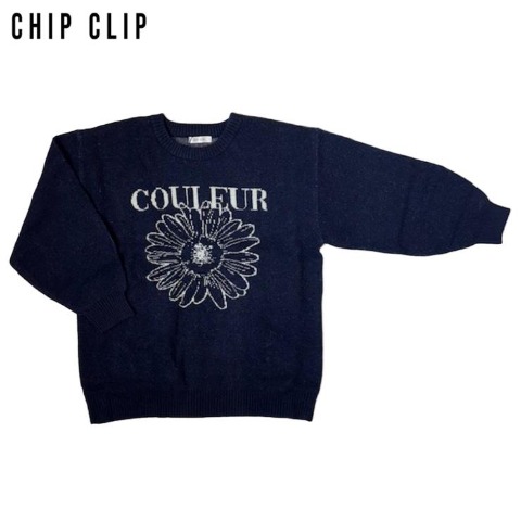 レディース　花柄ニットプルオーバー（CHIP CLIP）