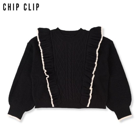 レディース　フリルニットプルオーバー（CHIP CLIP）
