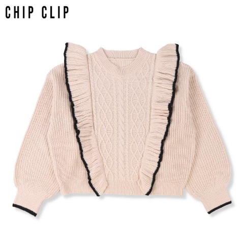 レディース　フリルニットプルオーバー（CHIP CLIP）