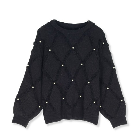 レディース　装飾使いニットプルオーバー（CHIP CLIP）