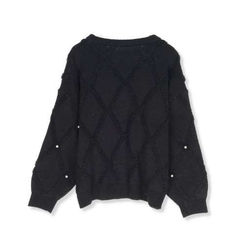 レディース　装飾使いニットプルオーバー（CHIP CLIP）